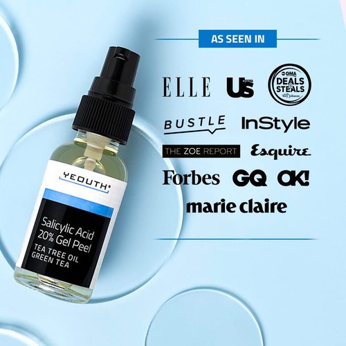 YEOUTH Salicylic Acid Peel for Face 20%, BHA Exfoliator for Clear Skin, Gentle At Home Exfoliator for Face with Green Tea, Salicylic Acid Serum 1oz