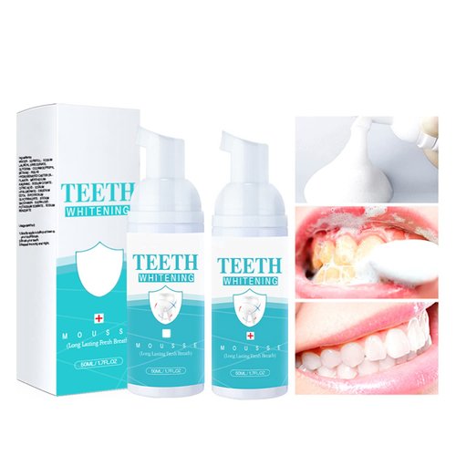2PCs Teeth Whitening Mousse Foam Refreshing Breath Deep Cleaning Toothpaste,Fresh Breath,Ultra-fine Mousse Whitening Toothpaste Foam Oral Care,Toothpaste Mouthwash