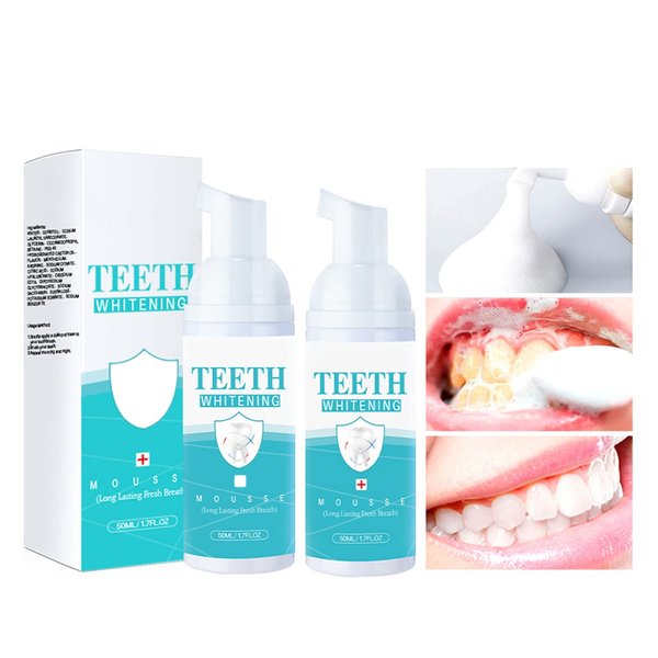 2PCs Teeth Whitening Mousse Foam Refreshing Breath Deep Cleaning Toothpaste,Fresh Breath,Ultra-fine Mousse Whitening Toothpaste Foam Oral Care,Toothpaste Mouthwash