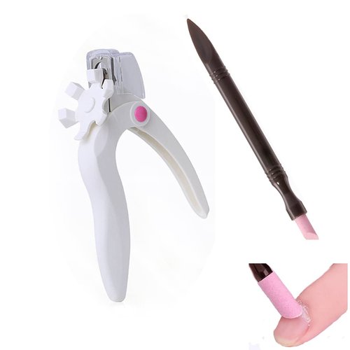 Gofypel Nail Tip Cutter Nail Cutter for Acrylic Stainless Steel Nail Tips with 1 Nail Polish Carving Pen for Gel False Nails Trimmer Nail Art Manicure Tools