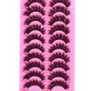 Emotao False Eyelashes Natural Cat Eye Lashes Lightweight 10 Pairs C Curl Wispy Eyelashes Curly 3D Faux Mink Eyelashes Pack (Cat Eye D02)