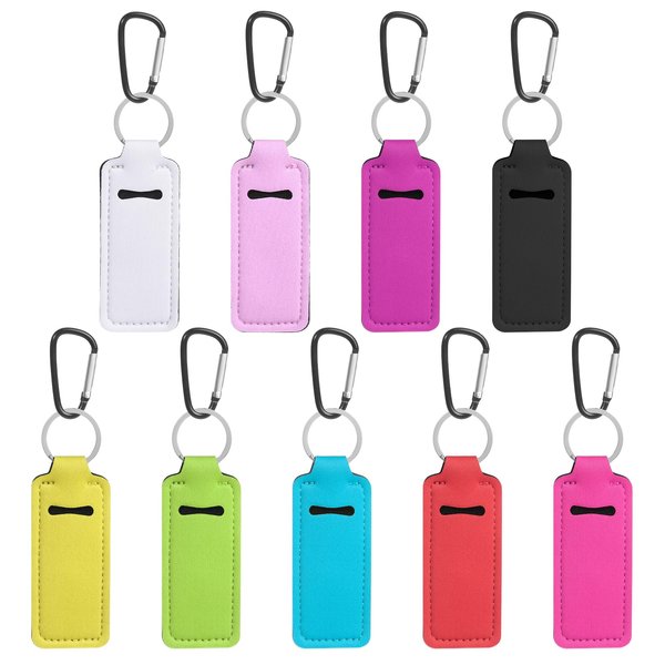 Neptniopllab 9 PCS Chapsticks Holder for Lipstick,Chapstick Holder Keychain Portable Clip-On Lipstick Lip Balm Holder Pouch Accessories for Women(Mixed)