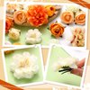 BBTO 21 Pieces Flower Hair Clip Rose Hair Clips Hair Barrettes for Women Flower Hair Accessories Boho Bride Claw Clip Hairpin Brooch Pin Headpiece for Girls Wedding (Orange)