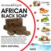 Aroma Depot African Black Soap 8 oz. Scented Lemongrass Bar Handmade with Shea Butter, and Essential Oil. 100% Natural Infused Soap For Face and as a Body Wash.