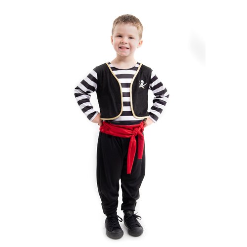 Little Adventures Pirate Costume (Medium Age 3-5) - Machine Washable Child Pretend Play and Party Costume