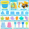 FHOZGECY Beach Toys, 21Pcs Sand Toys, Sandbox Toys with 2 in 1 Beach Truck, Collapsible Sand Bucket, Sand Castle Toys, Animal Molds, Shovel Set, Mesh Bag, Travel Toys for Kids Toddlers Boys Girls