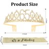 65th Birthday Sash and Crown for Women Gold 65th Birthday Tiara and Sash Set Gifts for Her 65 & Fabulous Sash Birthday Decorations Happy Birthday Crown and Sash Accessories Birthday Gift for Women