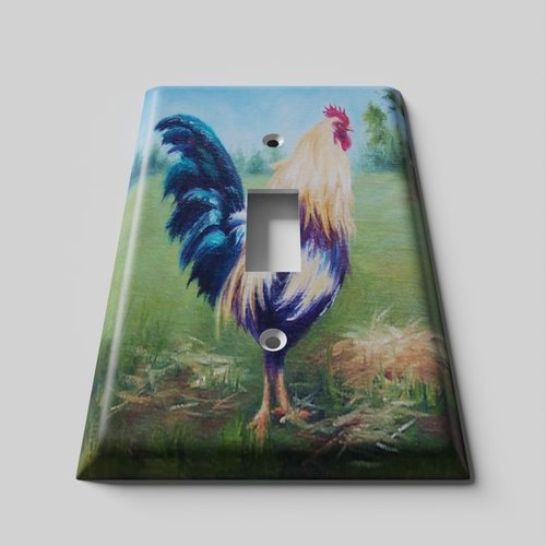 SnazzySwitch Rooster Painting Decorative Light Switch Cover - Single Toggle Wall Plate