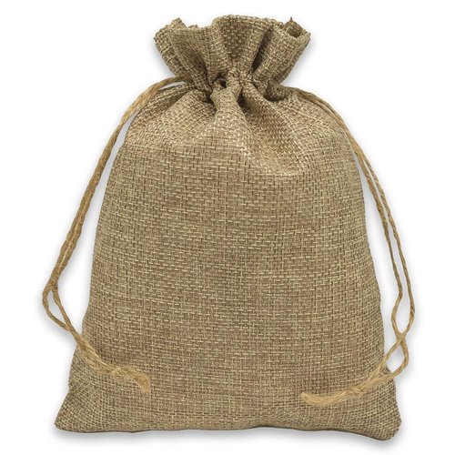 48-Pack 5.5x7.75 Natural Burlap Gift Bags w. Drawstring (Natural Brown, Medium) for Party Favors, Presents or DIY Craft by TheDisplayGuys