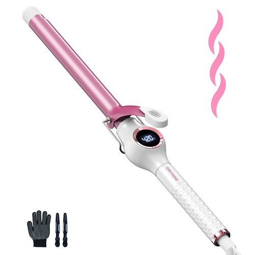 ORYNNE 3/4 Inch Curling Iron for Tighter Curls, Long Barrel Ceramic Curling Iron 3/4 Inch Barrel, Digital Temp Control Curling Wand 0.75'', Fast Heat Up 3/4 Curling Iron 60 Min Auto Shut Off