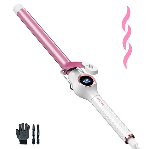 ORYNNE 3/4 Inch Curling Iron for Tighter Curls, Long Barrel Ceramic Curling Iron 3/4 Inch Barrel, Digital Temp Control Curling Wand 0.75'', Fast Heat Up 3/4 Curling Iron 60 Min Auto Shut Off