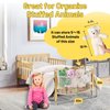 Stuffed Animal Storage Net for Kids, Bedside Toy Organizer Net - Neatly Store Your Stuffed Animals, Cotton Bedside Stuffed Animal Storage Net with Tether, Stretches up to 35 Inches, Beige