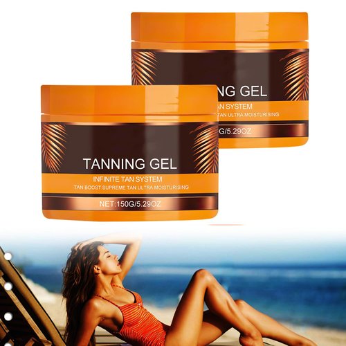Tanning Gel, Tanning Cream, Haute Beauty Tanning Gel, Luxury Intensive Tanning Gel, Natural Tanning Accelerator Cream Gel, For Sunbeds & Outdoor Sun (2PCS)