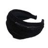 Wide Headband Girls-Women Fashion Hair Bands with Teeth, Non Slip Black Headband Lace Woven Head Bands for Women,Fashion Running Sport Yoga Head Wrap