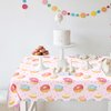 Lianxuia 3 Pcs Donut Plastic Tablecloth, 51 x 86 Inch Donut Party Table Cover, Donut Party Decorations, Suitable for Donut Theme Birthday Party Supplies