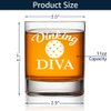TOUNER Dinking Diva Old Fashioned Whiskey Glass, Pickleball Gift for Women Mom Grandma Pickleball Lover, Retirement Gifts for Boss Team Leader, Mother's Day Gift, Thanksgiving Christmas Gifts
