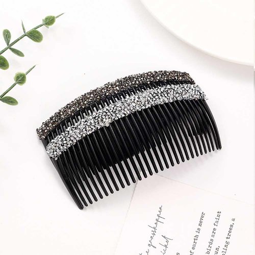 6 Pcs Plastic Hair Combs Rhinestone Hair Side Combs Decorative Bangs Hair Clip Headpieces Hair Accessoires for Women and Girls, Random Color