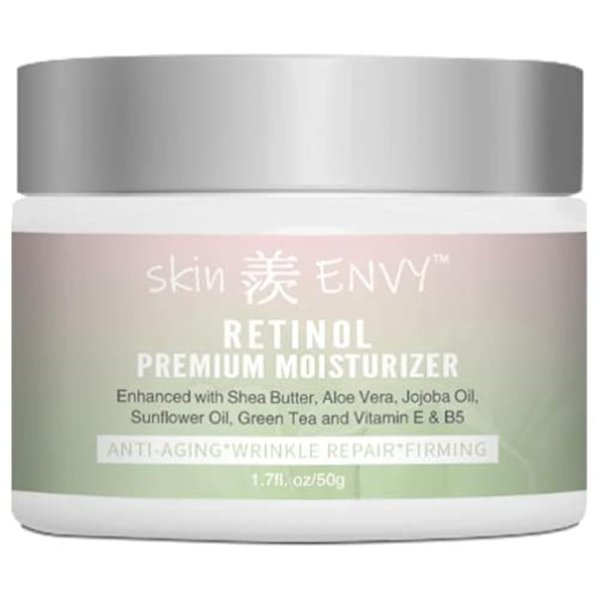 Skin ENVY Retinol Anti-Aging Cream – With Hyaluronic Acid, Shea Butter, Vitamin E & Green Tea | Hydrating, Nourishing & Wrinkle-Reducing | 20% of Profits Donated to USA Children’s Charities | 1.7oz