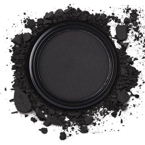 MEICOLY Black Single Eyeshadow,Pressed Powder Matte Eye shadow,Ash Eye Black Special Effects Powder,Opaque Vegan Cruelty Free Eyeshadow for Halloween Goth Gothic Skull Makeup,Day & Night,Black
