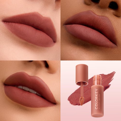 COLORKEY Cheese Matte Lip Mud, Long Lasting,Creamy Matte Finishs, Lipstick, Non-Sticky, Waterproof, Smudge-Proof(CO03 Coconut Milk Tea, 2.5g)