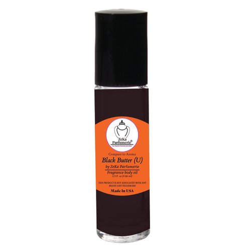 ZEKA PARFUMERIE Compare to Aroma Black Butter for Women and Men Fragrance Body oil on 1/3 oz (9.86ml) size Roll-On Botlle