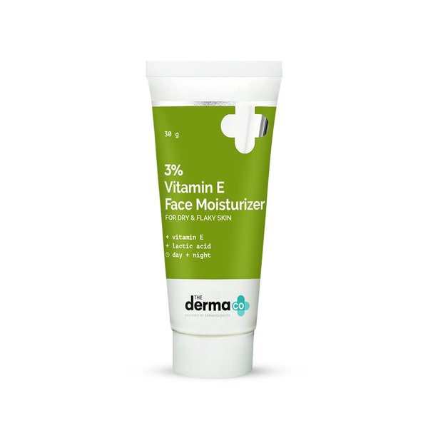 The Derma Co 3% Vitamin E Face Moisturizer for Dry & Flaky Skin | Soothes, Hydrates & Nourishes | Makes Skin Soft & Supple | Quick Absorbing, Fragrance-Free Formula | 1.06 Oz/30g
