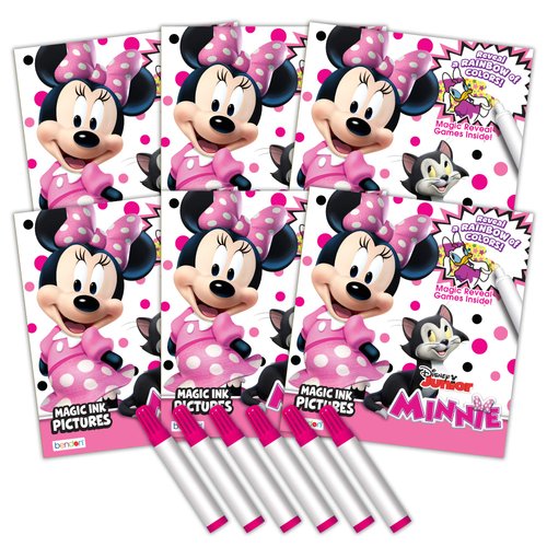 Bendon Minnie Mouse Imagine Ink Coloring Book 6-Pack Party Supplies 30222-TG, Multicolor