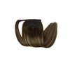 Full Shine Ponytail Hair Extensions 12Inch Balayage Ombre Brown Fading Caramel Brown One Piece Clip In Ponytail Extension Human Hair Wrap Around Pony Tails Hair Extensions 70G