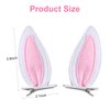 4PCS Bunny Ears Hair Clips 4 Inch Women Halloween Easter Rabbit Costume Accessories Party Supplies White