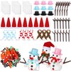 Jiuguva 9 Set Christmas Snowman Crafts Kit Build a Snowman for Kids DIY Decorating Kit Xmas Snowman Modeling Clay Hats Buttons Scarfs Foam Balls Craft Stocking Gift for Party Favors Winter Sewing