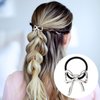 HINZIC 2Pcs Bow Hair Ties Gold Silver Bowknot Hair Scrunchies Elastics Metal Ponytail Holder Christmas Valentines Hair Accessories for Women Teen Long Thick Thin Curly Hair