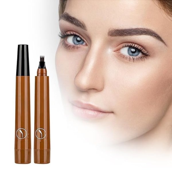 2025 New Magic Eyebrow Pencil, 3D Waterproof Microblading Eyebrow Pencil Contouring Pen for Perfect Brows, Get Natural, Fine Strokes with the 4-Tip Precise Brow Pen (A4 - Light Brown)
