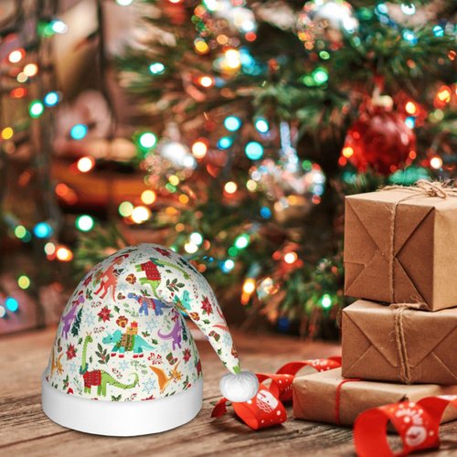 Odfovowo Cute Christmas dinosaurs Santa Hat, Christmas Hat, Xmas Holiday Hat for Children Gifls boys Christmas Decorations Holiday Party Supplies