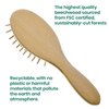Giorgio Eco Friendly Wooden Bristle Hairbrush - Small Detangling Brush and Hair Growth Brush for Thick or Long Hair - Oval Paddle Hair Brush Made with Anti Static Beechwood, Silicone Massage Cushion