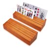 hismocal Playing Card Holders Deck Stand, Play Cards Holder for Kids or Elder People, Hands-Free Wood Holder Racks,Tray for Organizing Cards (2 Pack)