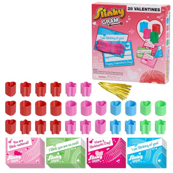 Just Play Slinky® Gram Seasonal Class Party Kit, 112-pieces, Kids Art and Craft Activity Set, Fidget Toy, Kids Toys for Ages 5 Up