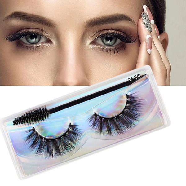 J.Fabrizio Eyelashes Makeup Natural 3D Dense Sexy False Lashes Soft Can Be Used Repeatedly False Eyelashes With Eyelash Brush Without Lash adhesive V-15 14mm