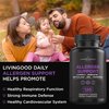Livingood Daily Allergen Support, 120 Vegetarian Capsules - Supports Natural Allergy Relief with Vitamin C, Quercetin, Nettle Leaf, Zinc, & Tinospora - Non-GMO & Vegan Natural Antihistamine Supplement