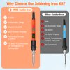Soldering Iron Kit, 120W LED Digital Advanced Solder Iron Soldering Gun kit, 110V Welding Tools, Smart Temperature Control [356℉-932℉] - Extra 5pcs Tips - Auto Sleep & Temp Calibration