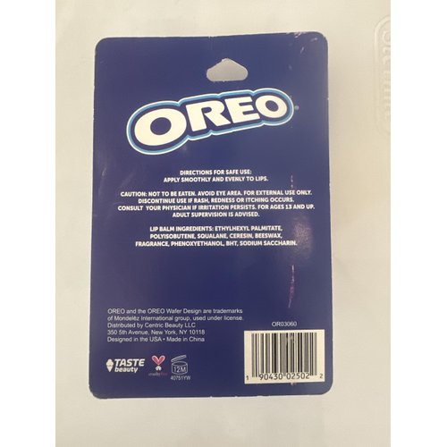 Taste Beauty Mint Chocolate Oreo Molded Lip Balm, Mint Choco Oreo Cookie Flavored Moisturizing Lip Balm in Cute Oreo Shaped Balm Container