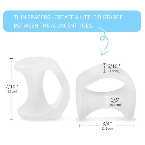Povihome 10 Pack Pinky Toe Separators, Little Toe Spacers to Separate and Protect Pinky Toe or Smaller Toes, Relieve Pain from Friction and Pressure
