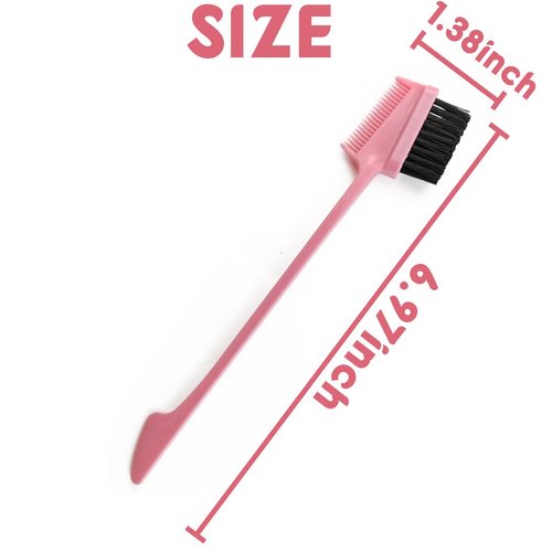 NSBELL 28PCS 3 in 1 Hair Edge Brush Double Sided Hair Comb Pack Smooth Brush Comb Grooming, 7 Colors