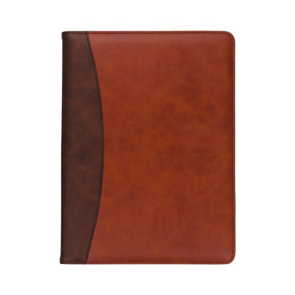 Samsill Two-Tone Padfolio, Resume Portfolio, Business Portfolio, with 8.5 x 11 Writing Pad, Brown and Dark Brown