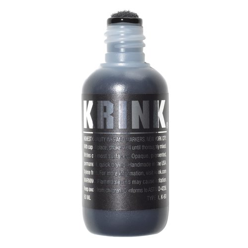 Krink K-60 Black Paint Marker - Vibrant and Opaque Fine Art Graffiti Markers for Canvas Metal Glass Paper and More - Alcohol-Based Permanent Graffiti Mop Paint Marker for Lasting Tags