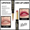 evpct 1Pcs Lip Liner and Lipstick Set Kit for Women, DNM Matte Lips Kit with Lip Liner Lip Stains Long Lasting Waterproof 24 Hour Lipstick and Lip Liners Combo Lipliners Pencil 26#