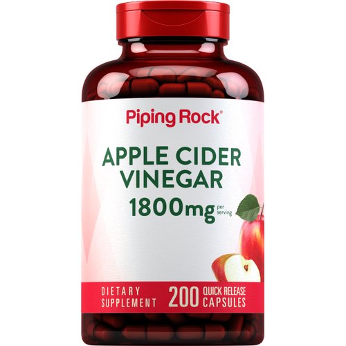 Piping Rock Apple Cider Vinegar Capsules 1800 mg | 200 Pills | Potent Formula | ACV Supplement | Non-GMO, Gluten Free