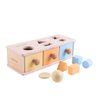 MORITECK Montessori 3 in 1 Object Permanence Box Coin Box Shape Sorter for 8 Months up Baby Wooden Toy for Boy Girls Christmas Birthday Gift