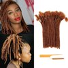 Dreadlock Extensions Human Hair 8 Inch 20 Strands #30 Brown 100% Human Hair Full Handmade Permanent Loc Extensions Human Hair Can Be Dyed Bleached Curled including Free Crochet Hook and Comb