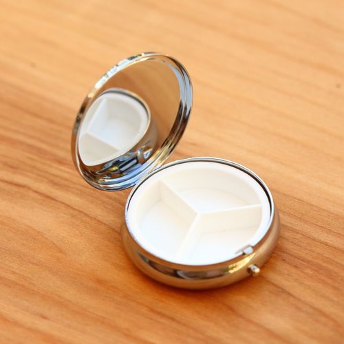 Phases of The Moon Medicine Vitamin Pill Box - Portable Pillbox case fits in Purse or Pocket