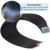 Yaki Straight Tape in Hair Extensions Human Hair 40 PCS Light Yaki Tape in Hair Extensions Human Hair Black Women 100% Human Hair Double Sided Seamless PU Tape in Hair Extensions 18 Inch